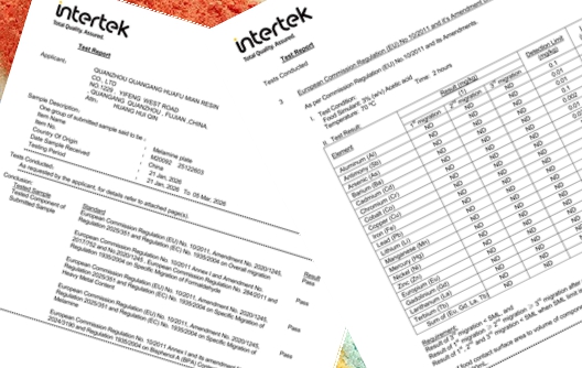 Huafu melamine molding compound Intertek testing report