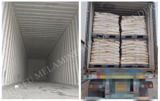 การจัดส่งรายสัปดาห์: Huafu Chemicals ผงเมลามีน MF บริสุทธิ์ 100% สำหรับเครื่องใช้บนโต๊ะอาหาร